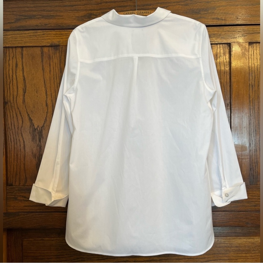 Talbots No Iron White Sparkle Button Popover Tunic, 12 - Picture 8 of 8